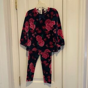 Floral girl velvet pant Set
